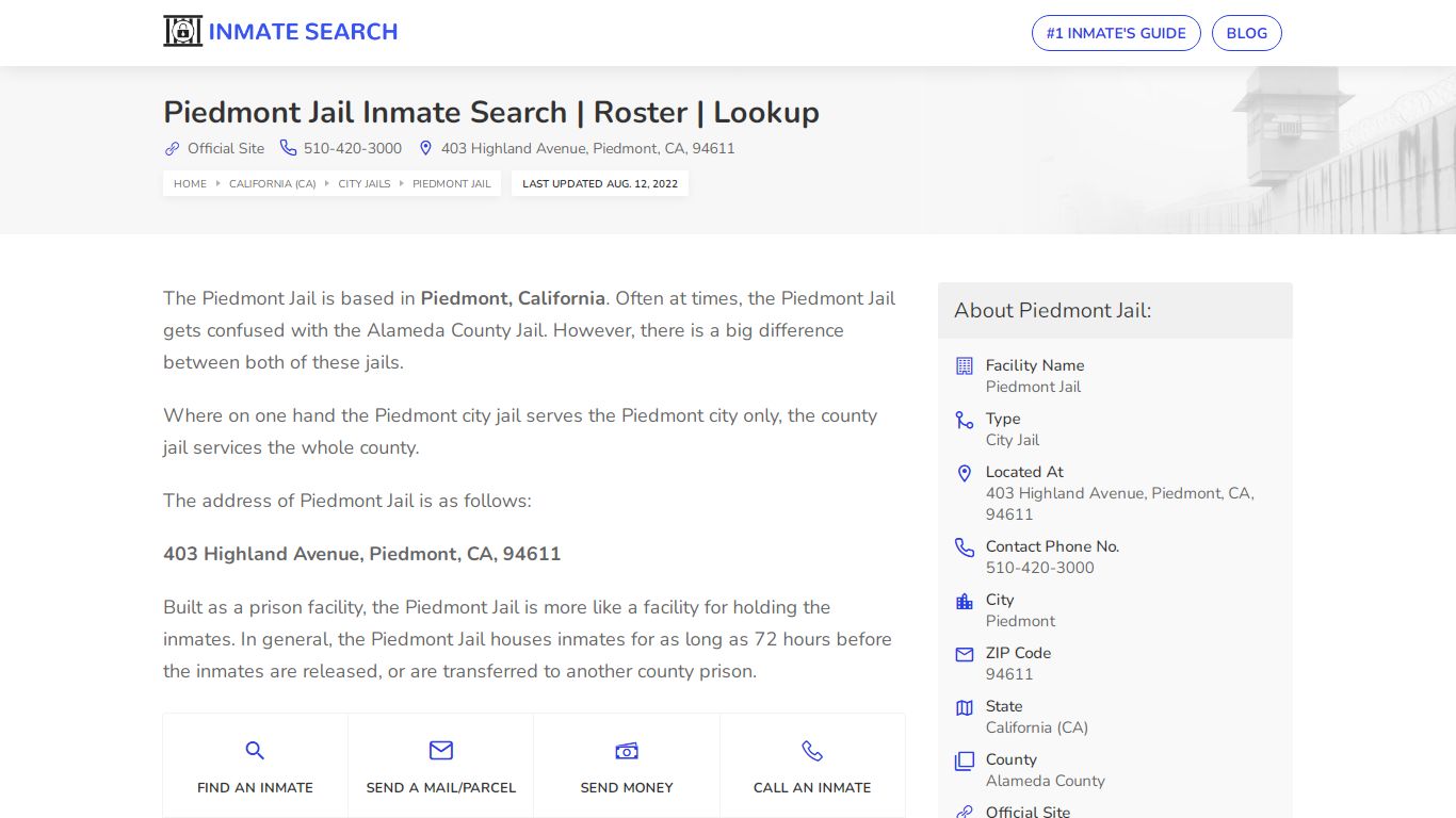 Piedmont Jail Inmate Search | Roster | Lookup